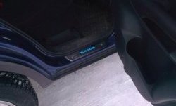 5 349 р. Накладки на порожки автомобиля СТ v2 Hyundai Tucson JM (2004-2010)  с доставкой в г. Кемерово. Увеличить фотографию 2