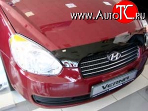 1 979 р. Дефлектор капота NovLine  Hyundai Verna  2 MC (2005-2011) седан  с доставкой в г. Кемерово