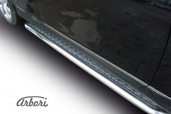 18 629 р. Защита штатных порогов с листом Arbori (нержавейка, алюминий, d57) INFINITI EX35 J50 (2007-2013)  с доставкой в г. Кемерово. Увеличить фотографию 1