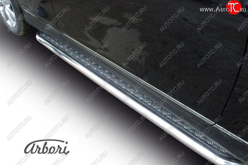 18 629 р. Защита штатных порогов с листом Arbori (нержавейка, алюминий, d57) INFINITI EX35 J50 (2007-2013)  с доставкой в г. Кемерово