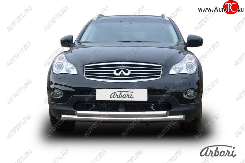 15 749 р. Защита переднего бампера Arbori (нержавейка, 2 трубы d57 и 57 mm)  INFINITI EX35  J50 (2007-2013)  с доставкой в г. Кемерово