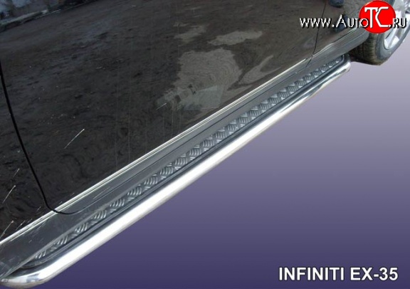 22 899 р. Широкая защита порогов Slitkoff INFINITI EX35 J50 (2007-2013)  с доставкой в г. Кемерово