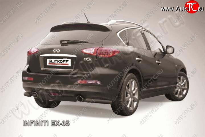 6 399 р. Защита заднего бампера из уголков d57 Slitkoff  INFINITI EX35  J50 (2007-2013) (Цвет: серебристый)  с доставкой в г. Кемерово
