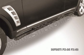13 549 р. Защита порогов из трубы d42 Slitkoff INFINITI EX35 J50 (2007-2013) (Цвет: серебристый)  с доставкой в г. Кемерово. Увеличить фотографию 2