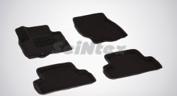 5 899 р. Износостойкие коврики в салон SeiNtex Premium 3D 4 шт. (ворсовые, черные) INFINITI EX35 J50 (2007-2013)  с доставкой в г. Кемерово. Увеличить фотографию 1