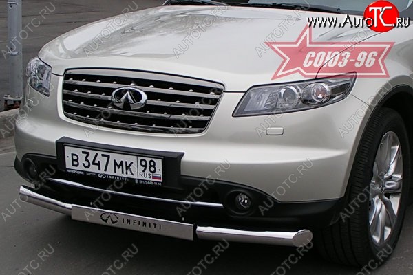 28 394 р. Защита переднего бампера одинарная (Европа) Souz-96 (d76) INFINITI FX35 S50 рестайлинг (2006-2008)  с доставкой в г. Кемерово