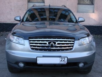 3 299 р. Дефлектор капота SIM INFINITI FX35 S50 дорестайлинг (2002-2005)  с доставкой в г. Кемерово. Увеличить фотографию 2