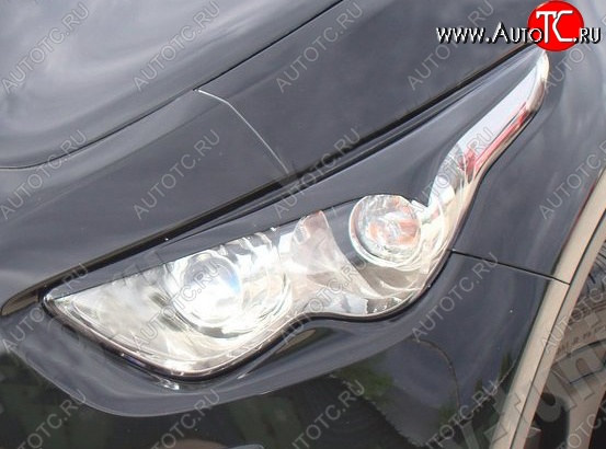1 299 р. Реснички на фары Tuning-Sport v1  INFINITI FX35  S51 (2008-2011) дорестайлинг (Неокрашенные)  с доставкой в г. Кемерово