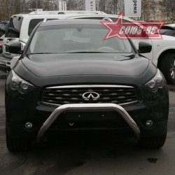 25 019 р. Защита переднего бампера Souz-96 (d76) INFINITI FX50 S51 рестайлинг (2012-2014)  с доставкой в г. Кемерово. Увеличить фотографию 2