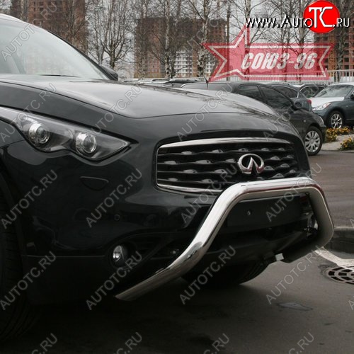 25 019 р. Защита переднего бампера Souz-96 (d76) INFINITI FX50 S51 рестайлинг (2012-2014)  с доставкой в г. Кемерово