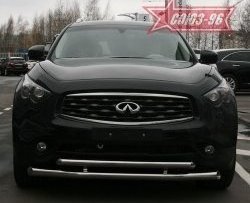 Защита переднего бампера двойная Souz-96 (d76/60) INFINITI FX50 S51 рестайлинг (2012-2014)