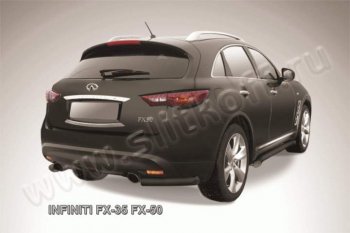 7 599 р. Защита заднего бампера из уголков d57 Slitkoff  INFINITI FX35  S51 - FX50  S51 (Цвет: серебристый)  с доставкой в г. Кемерово. Увеличить фотографию 1