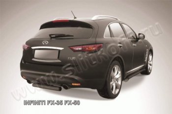 7 599 р. Защита заднего бампера из трубы d76 Slitkoff (короткая) INFINITI FX35 S51 дорестайлинг (2008-2011) (Цвет: серебристый)  с доставкой в г. Кемерово. Увеличить фотографию 1