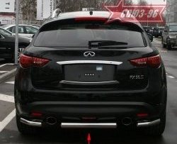 10 799 р. Защита заднего бампера Souz-96 (d76) INFINITI FX35 S51 дорестайлинг (2008-2011)  с доставкой в г. Кемерово. Увеличить фотографию 1