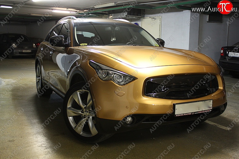 2 099 р. Реснички на фары Custom INFINITI FX50 S51 дорестайлинг (2008-2011) (Неокрашенные)  с доставкой в г. Кемерово