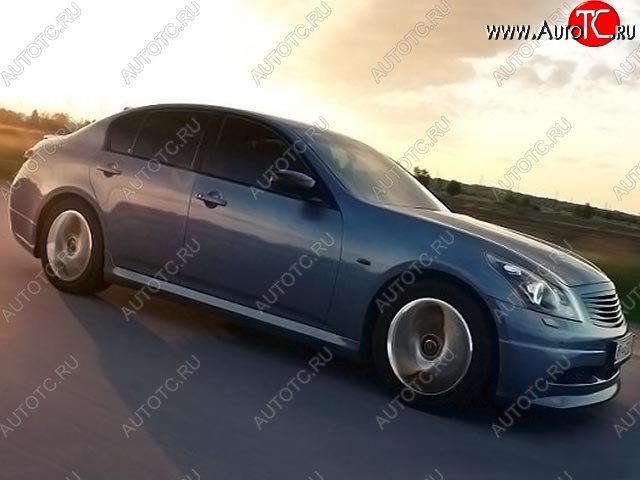 10 599 р. Комплект порогов H Style INFINITI G35 V36 седан (2006-2015) (Неокрашенные)  с доставкой в г. Кемерово