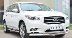 12 999 р. Защита переднего бампера (2 трубыØ75х42 и 63 мм, нержавейка) Russtal INFINITI JX35 (2012-2014)  с доставкой в г. Кемерово. Увеличить фотографию 3