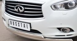 16 849 р. Защита переднего бампера (2 трубыØ75х42 мм, нержавейка) Russtal INFINITI JX35 (2012-2014)  с доставкой в г. Кемерово. Увеличить фотографию 2