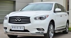 16 849 р. Защита переднего бампера (2 трубыØ75х42 мм, нержавейка) Russtal INFINITI JX35 (2012-2014)  с доставкой в г. Кемерово. Увеличить фотографию 4