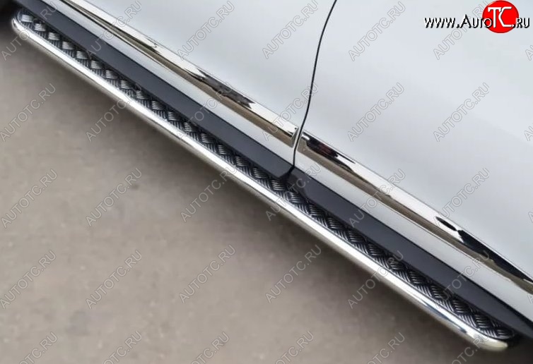 24 649 р. Широкая защита порогов с трубой диаметром 42 мм (гибрид) SLITKOFF  INFINITI JX35 (2012-2014)  с доставкой в г. Кемерово