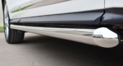 12 299 р. Защита порогов из круглой трубы диаметром 63 мм Russtal INFINITI JX35 (2012-2014) (Защита порогов с со скосами на торцах (вариант 1))  с доставкой в г. Кемерово. Увеличить фотографию 4