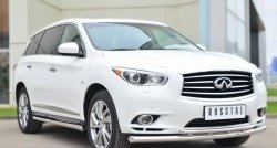 12 299 р. Защита порогов из круглой трубы диаметром 63 мм Russtal INFINITI JX35 (2012-2014) (Защита порогов с со скосами на торцах (вариант 1))  с доставкой в г. Кемерово. Увеличить фотографию 5