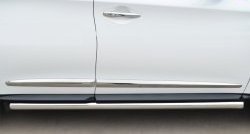 12 299 р. Защита порогов из круглой трубы диаметром 63 мм Russtal INFINITI JX35 (2012-2014) (Защита порогов с со скосами на торцах (вариант 1))  с доставкой в г. Кемерово. Увеличить фотографию 6