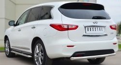 14 999 р. Одинарная защита заднего бампера из трубы диаметром 63 мм SLITKOFF  INFINITI JX35 (2012-2014)  с доставкой в г. Кемерово. Увеличить фотографию 4