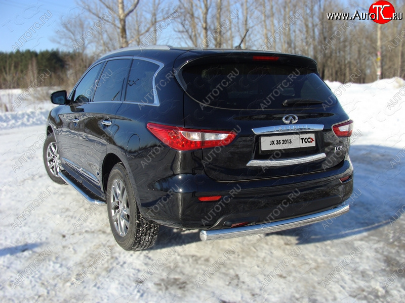 23 899 р. Защита заднего бампера (овальная) ТСС 75х42 мм  INFINITI JX35 (2012-2014)  с доставкой в г. Кемерово