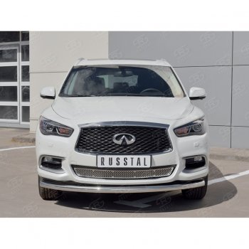 4 849 р. Решетка радиатора Russtal лист (нерж) INFINITI QX60 L50 рестайлинг (2016-2021) (Неокрашенная)  с доставкой в г. Кемерово. Увеличить фотографию 3