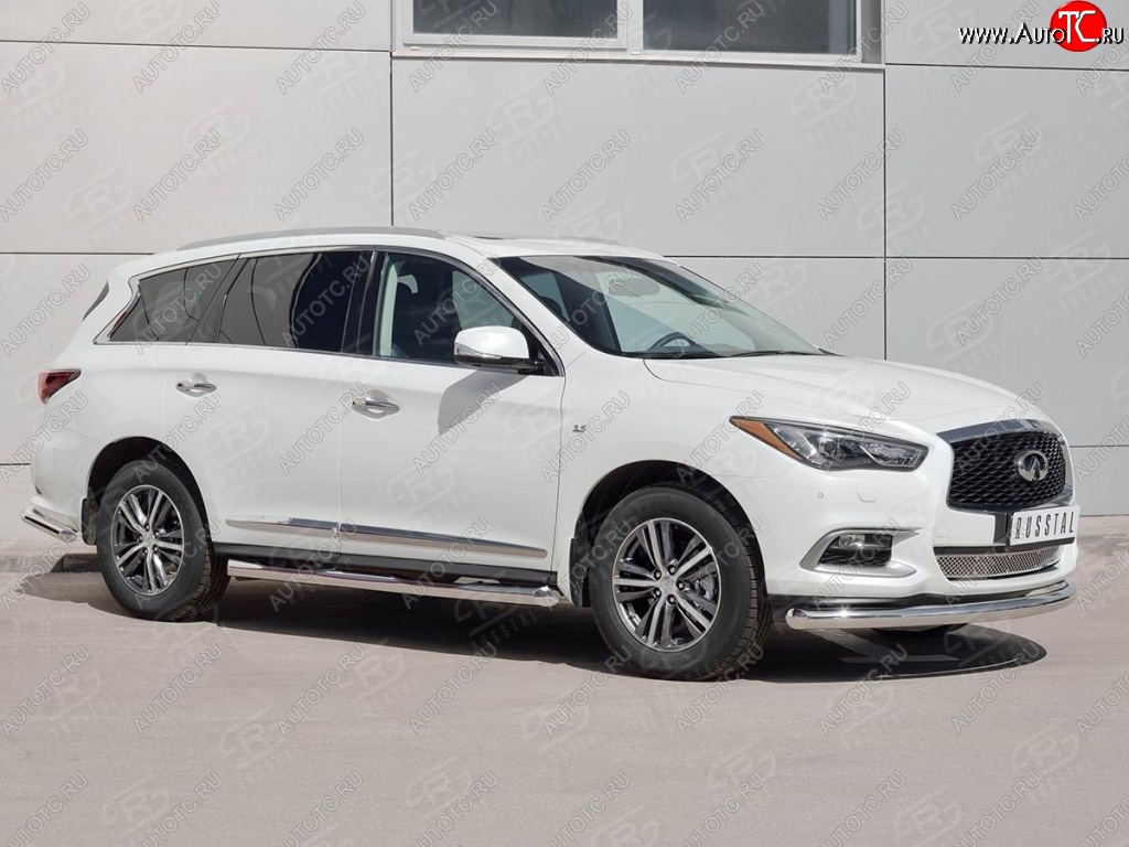 18 349 р. Защита переднего бампера (Ø76 мм, нержавейка) SLITKOFF  INFINITI QX60  L50 (2016-2021) рестайлинг  с доставкой в г. Кемерово