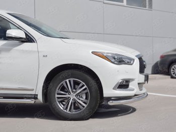17 649 р. Защита заднего бампера (Ø63 мм, нержавейка) SLITKOFF  INFINITI QX60  L50 (2016-2021) рестайлинг  с доставкой в г. Кемерово. Увеличить фотографию 3