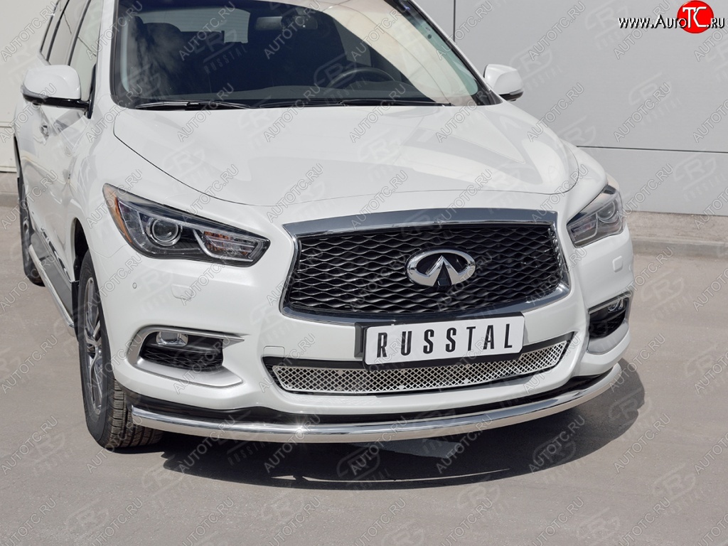 17 649 р. Защита заднего бампера (Ø63 мм, нержавейка) SLITKOFF  INFINITI QX60  L50 (2016-2021) рестайлинг  с доставкой в г. Кемерово