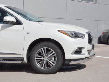 17 999 р. Защита переднего бампера (2 трубыØ75х42 мм, нержавейка) Russtal INFINITI QX60 L50 рестайлинг (2016-2021)  с доставкой в г. Кемерово. Увеличить фотографию 3