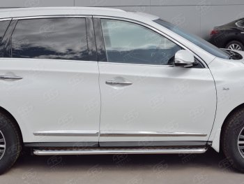 24 649 р. Широкая защита порогов с трубой диаметром 42 мм SLITKOFF v1 INFINITI QX60 L50 рестайлинг (2016-2021)  с доставкой в г. Кемерово. Увеличить фотографию 2