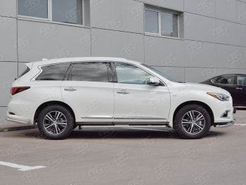 24 649 р. Широкая защита порогов с трубой диаметром 42 мм SLITKOFF v1 INFINITI QX60 L50 рестайлинг (2016-2021)  с доставкой в г. Кемерово. Увеличить фотографию 3