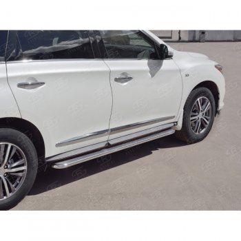 35 549 р. Широкая защита порогов с трубой диаметром 42 мм SLITKOFF v3 INFINITI QX60 L50 рестайлинг (2016-2021)  с доставкой в г. Кемерово. Увеличить фотографию 2