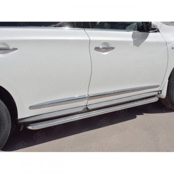 35 549 р. Широкая защита порогов с трубой диаметром 42 мм SLITKOFF v3 INFINITI QX60 L50 рестайлинг (2016-2021)  с доставкой в г. Кемерово. Увеличить фотографию 3