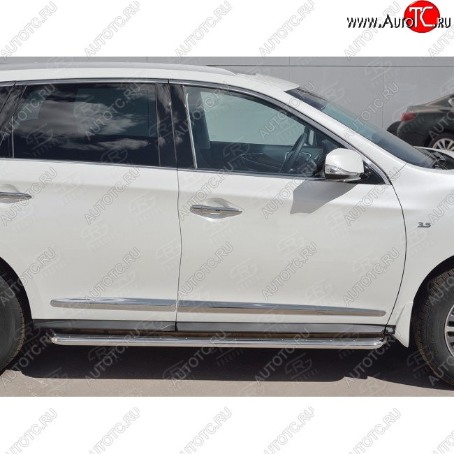 35 549 р. Широкая защита порогов с трубой диаметром 42 мм SLITKOFF v3 INFINITI QX60 L50 рестайлинг (2016-2021)  с доставкой в г. Кемерово