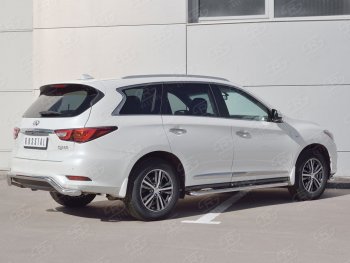 18 699 р. Защита заднего бампера (Ø63 мм волна, нержавейка) SLITKOFF  INFINITI QX60  L50 (2016-2021) рестайлинг  с доставкой в г. Кемерово. Увеличить фотографию 2