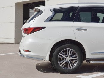 22 949 р. Защита заднего бампера (Ø63 мм с надписью, нержавейка) SLITKOFF  INFINITI QX60  L50 (2016-2021) рестайлинг  с доставкой в г. Кемерово. Увеличить фотографию 2
