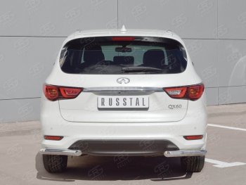 14 999 р. Защита заднего бампера (Ø63 мм уголки, нержавейка) SLITKOFF  INFINITI QX60  L50 (2016-2021) рестайлинг  с доставкой в г. Кемерово. Увеличить фотографию 2