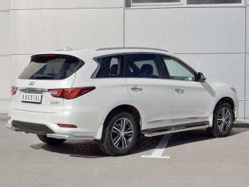 14 999 р. Защита заднего бампера (Ø63 мм уголки, нержавейка) SLITKOFF  INFINITI QX60  L50 (2016-2021) рестайлинг  с доставкой в г. Кемерово. Увеличить фотографию 3