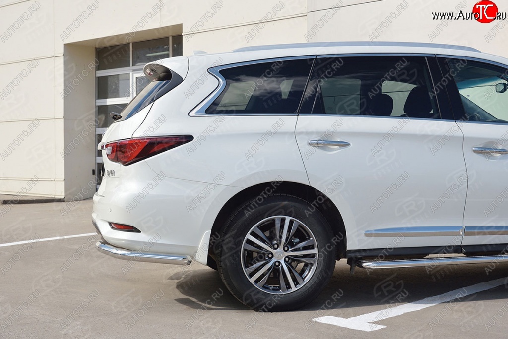 14 999 р. Защита заднего бампера (Ø63 мм уголки, нержавейка) SLITKOFF  INFINITI QX60  L50 (2016-2021) рестайлинг  с доставкой в г. Кемерово