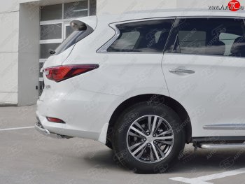 13 999 р. Защита заднего бампера (Ø75x42 мм, нержавейка) Russtal INFINITI QX60 L50 рестайлинг (2016-2021)  с доставкой в г. Кемерово. Увеличить фотографию 2