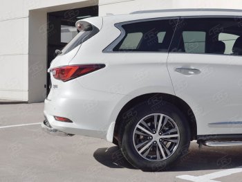 18 349 р. Одинарная защита заднего бампера из трубы диаметром 76 мм SLITKOFF  INFINITI QX60  L50 (2016-2021) рестайлинг  с доставкой в г. Кемерово. Увеличить фотографию 3