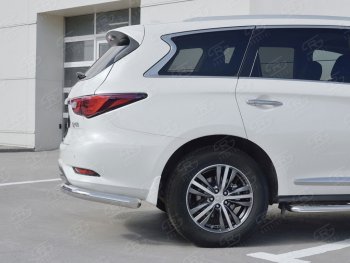 15 449 р. Защита заднего бампера (Ø76 мм уголки, нержавейка) SLITKOFF  INFINITI QX60  L50 (2016-2021) рестайлинг  с доставкой в г. Кемерово. Увеличить фотографию 2