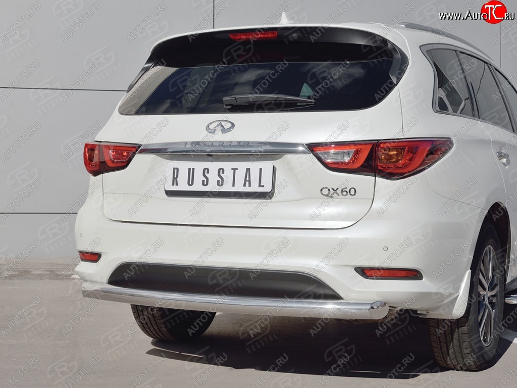 18 349 р. Одинарная защита заднего бампера из трубы диаметром 76 мм SLITKOFF  INFINITI QX60  L50 (2016-2021) рестайлинг  с доставкой в г. Кемерово