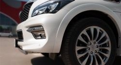 13 999 р. Защита переднего бампера (Ø75х42 мм, нержавейка) Russtal INFINITI QX80 Z62 1-ый рестайлинг (2014-2018)  с доставкой в г. Кемерово. Увеличить фотографию 3