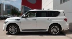 16 549 р. Защита порогов из круглой трубы диаметром 42 мм SLITKOFF INFINITI QX80 Z62 1-ый рестайлинг (2014-2018)  с доставкой в г. Кемерово. Увеличить фотографию 4